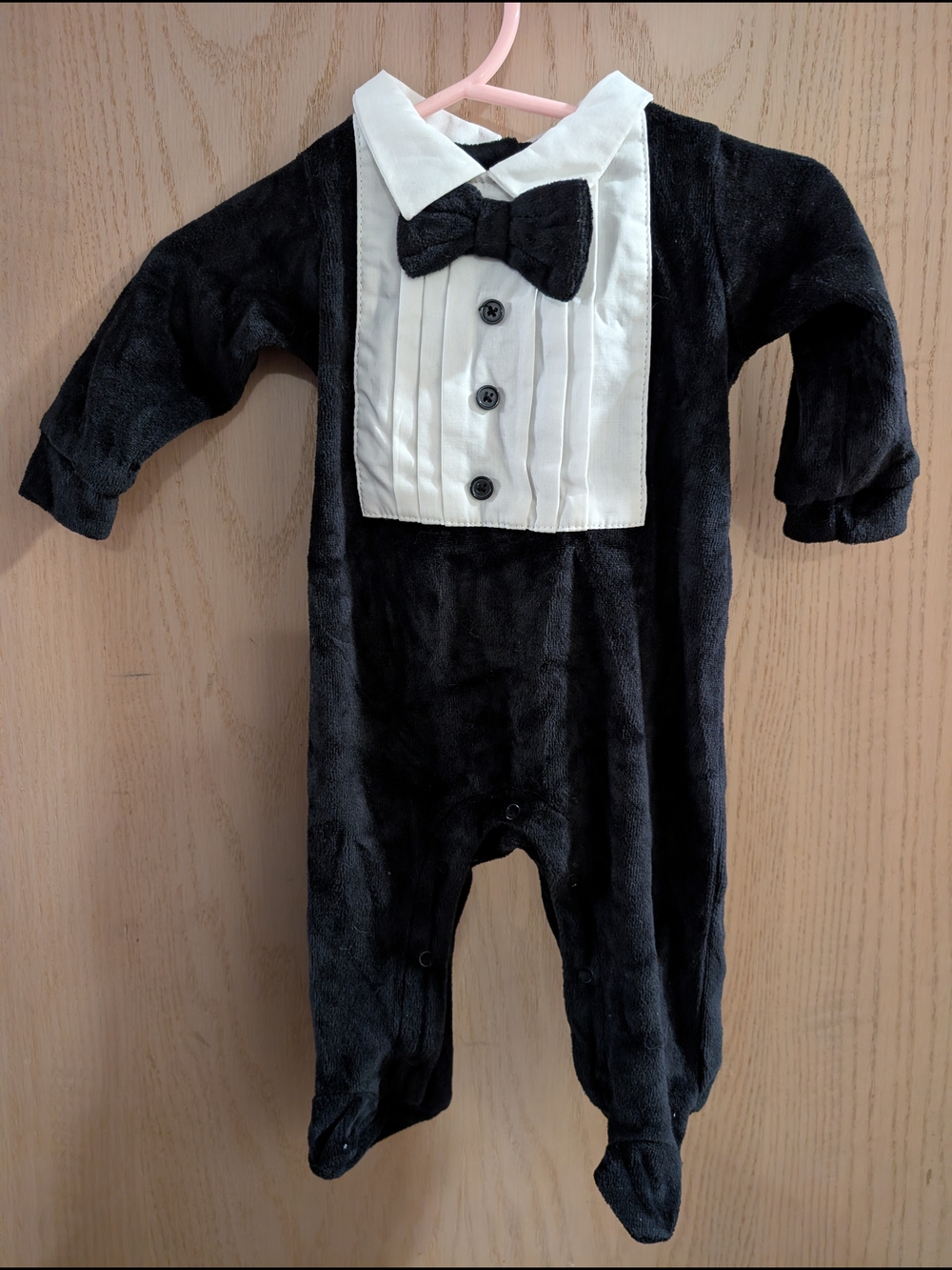 Baby Starters Black & White Tuxedo Footie with Bow Tie